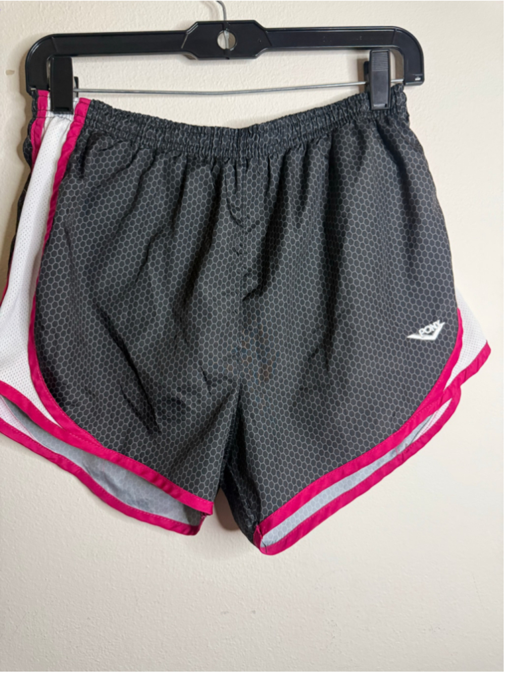 Women's Pony Athletic Shorts Size M Black and Pink